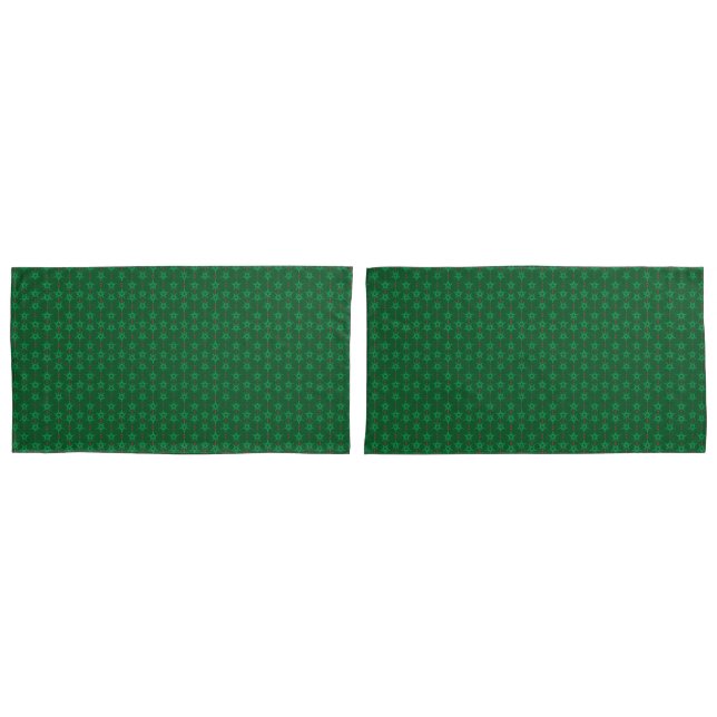 Taies d'oreiller vert roi Mid Mod Garland (devant-Set)