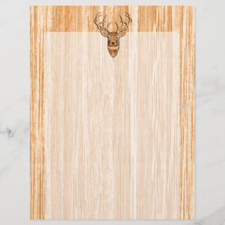 Tail blanche Tête de cerf Bois Inlay Grain Décor