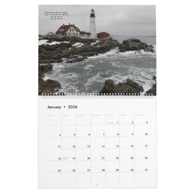 Taille 2014 superbe de calendrier de phare de la (Jan 2026)