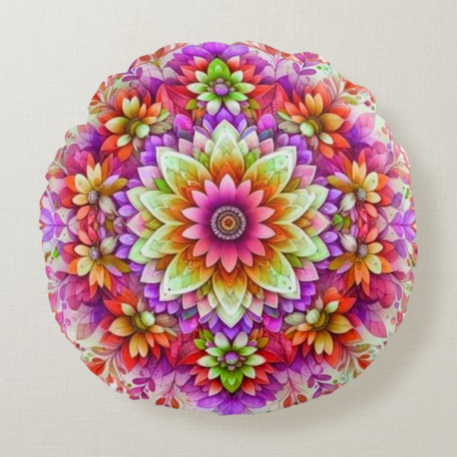 Taille Coussin Rond (16") Zazzle coussins maintena (Devant)