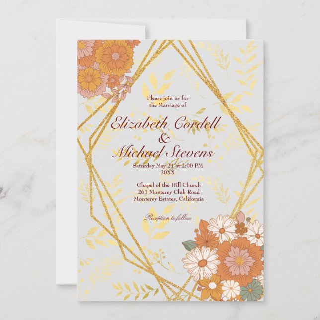 Taille du faire-part de mariage : 5"x7", papier :  (Devant)