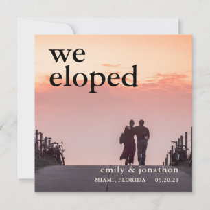 TAILLE MINI Nous Avons Elopé Le Faire-part Photo