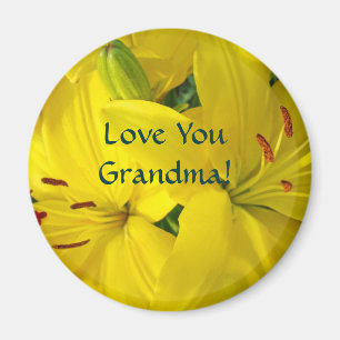 T'aime grand-mère ! cadeau aimant Fleurs de lys ja
