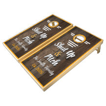 Tais-toi et Lance Bois Rustique Cornhole Personnal