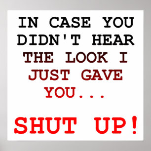 Tais-toi Look Drôle Poster