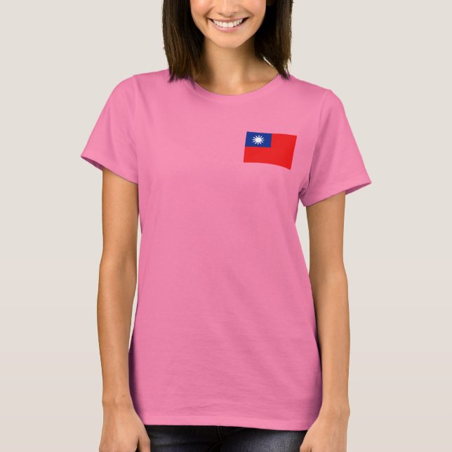 Taïwan Drapeau et carte t-shirt (Devant)