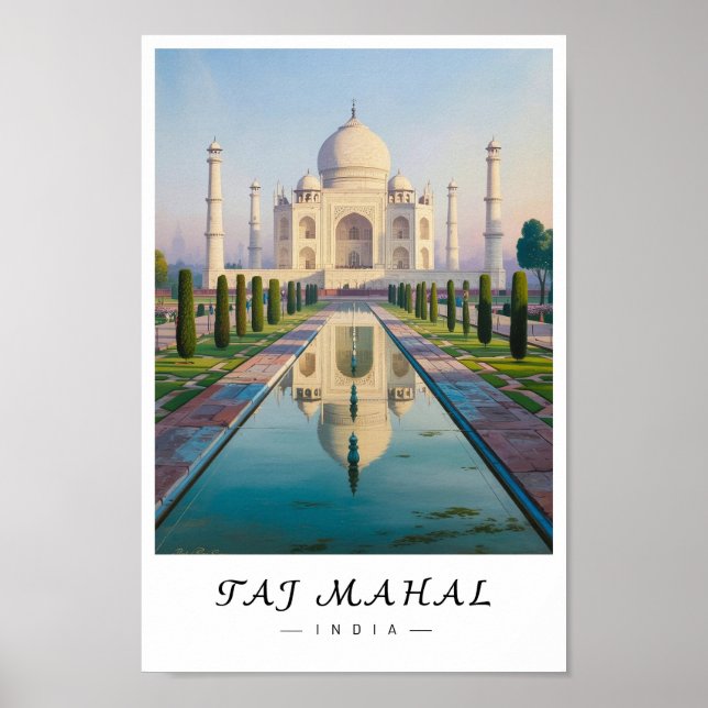 Taj Mahal Art mural Inde, Monument d'Agra (Devant)