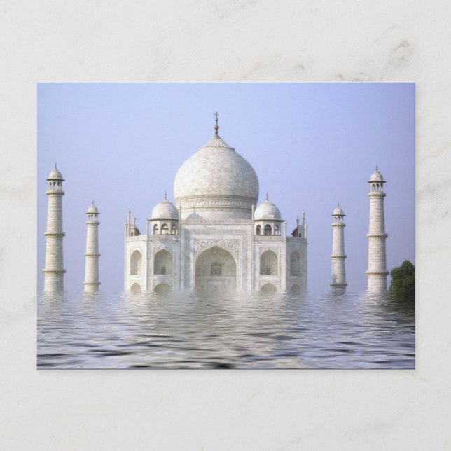 Taj-Mahal avec carte postale d'eau (Devant)