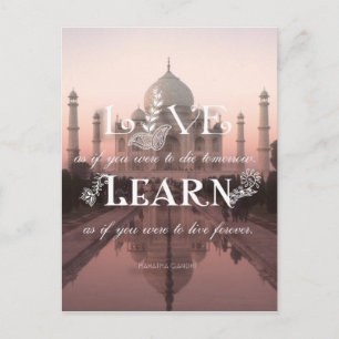 Taj Mahal India Live Learn Gandhi - Carte postale