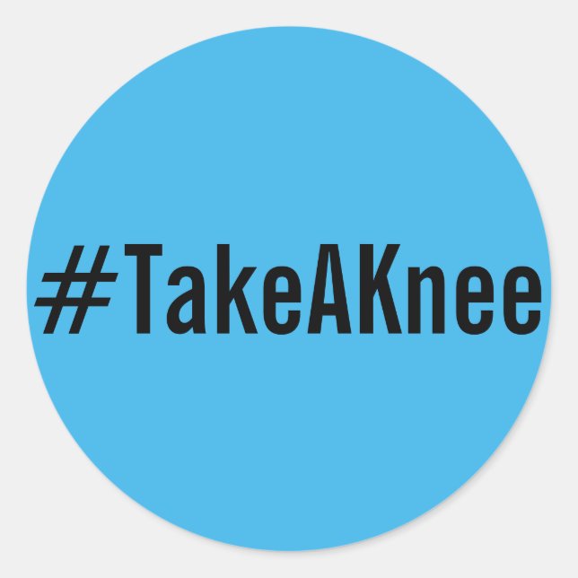 #TakeAKnee, texte noir sur les autocollants bleu v (Devant)