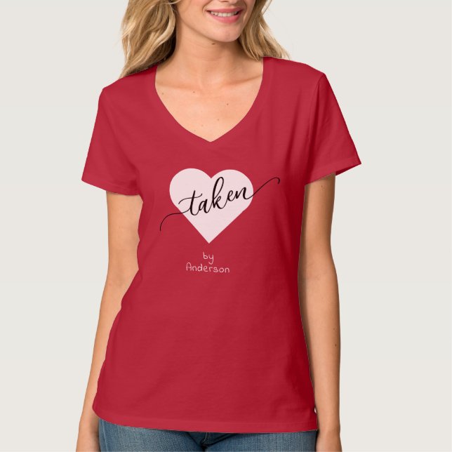 TAKEN, Coeur blanc T-shirt Saint Valentin (Devant)