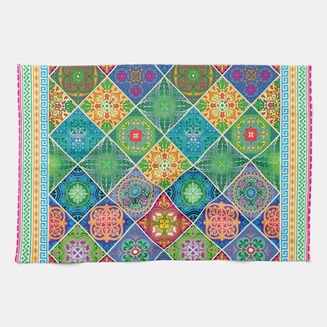 Talavera Design-2 Serviettes de cuisine (Horizontal)