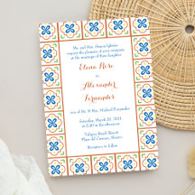 Talavera Espagne Carrelage Faire-part de mariage