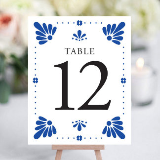 Talavera Mariage mexicain Numéro de table