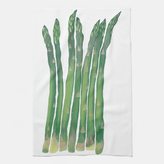 Tall Asparagus sur les serviettes de cuisine blanc (Vertical)