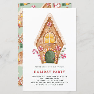 Tall Gingerbread House Fête Invitation