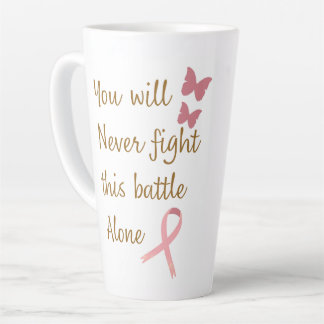 Tall Latte Mug, Cancer Inspiré, Pink Ribbon Mug