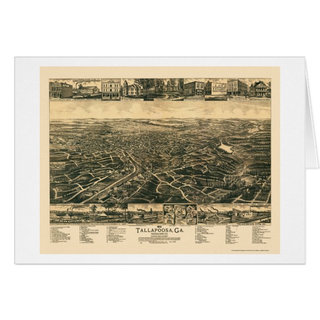 Tallapoosa, carte panoramique de GA - 1892 (Devant horizontal)