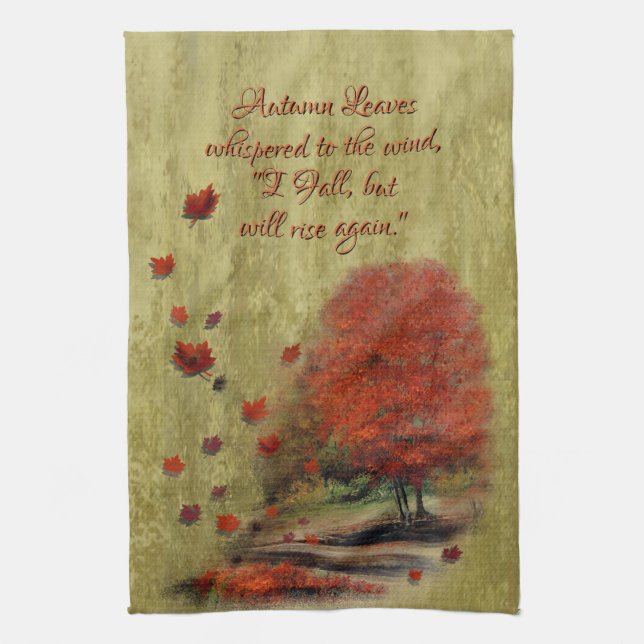 Talling Feuille Paysage Serviette de cuisine (Vertical)