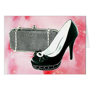 Talon haut et Clutch noirs