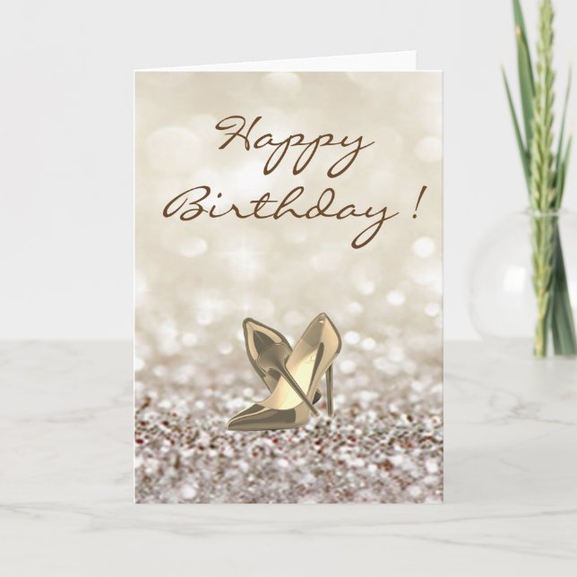 Talons hauts adorables sur carte d'anniversaire sc (Devant)