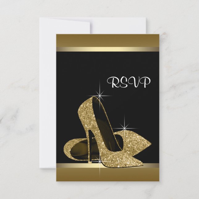 Talons hauts en or noir RSVP (Devant)