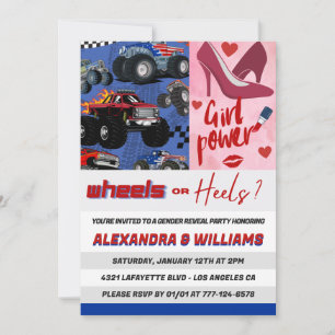 Talons ou roues sexe révéler invitation rose bleu