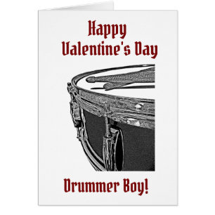 Tambour Boy Valentine Card Snare Drum Sticks