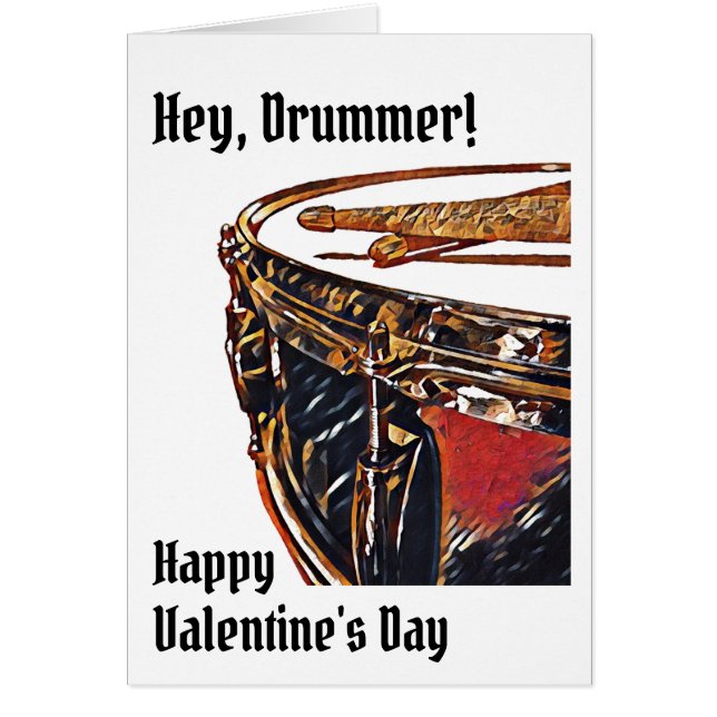 Tambour Valentine Card Musicien Snare Drum Card (Devant)