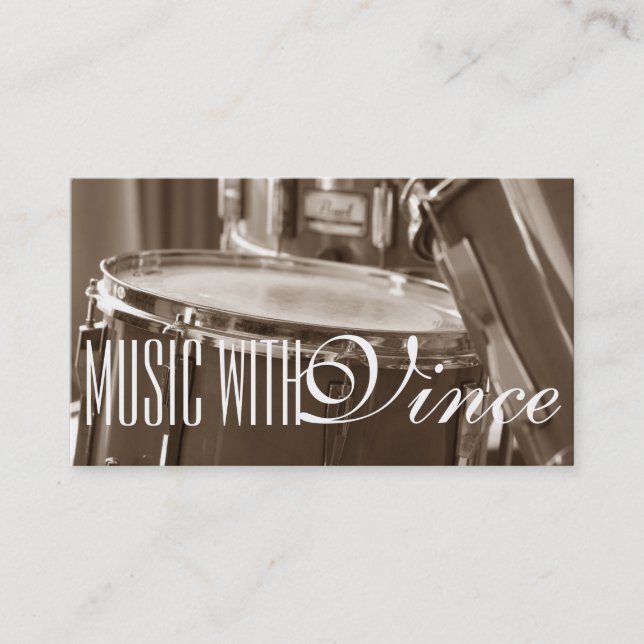 Tambours instructeur Music Studio Carte de visite (Devant)