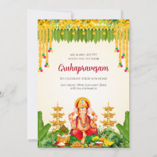 Tamil Gruhapravesham invitations Telugu Houserécha