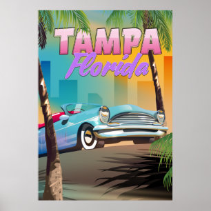 Tampa Floride belle affiche de voyage.