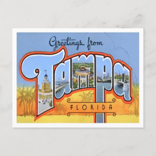 Tampa, Floride Vintage Big Letters Carte postale