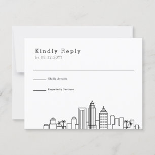 Tampa, Mariage de Floride Stylisé Skyline RSVP