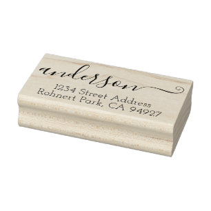 Tampon adresse de calligraphie élégante avec polic