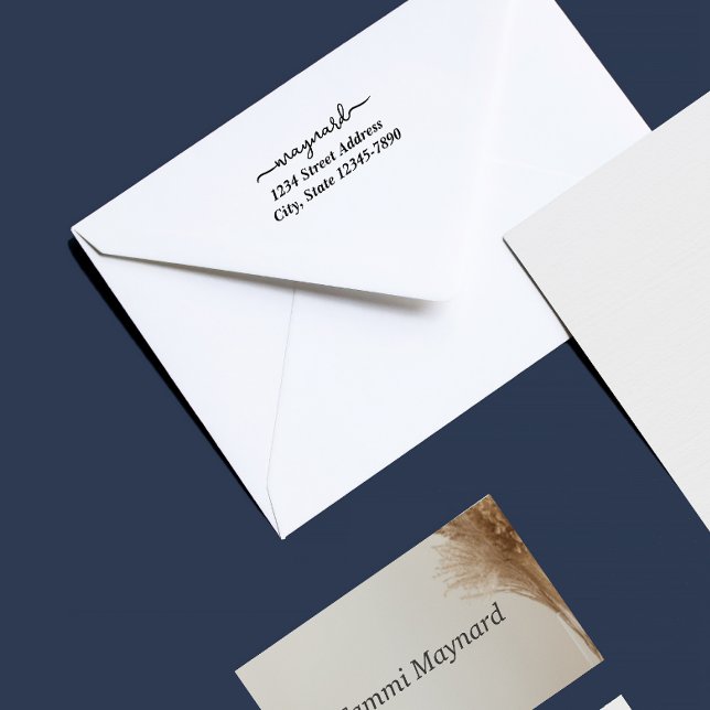 Tampon Adresse Écriture Moderne Personnalisé (Créateur téléchargé)