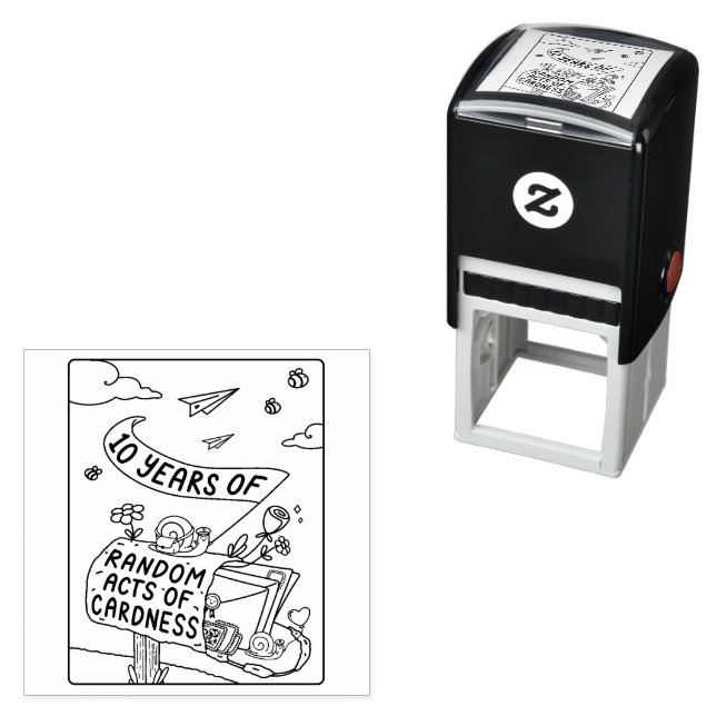 Tampon Auto-encreur 10 ans d'actes aléatoires de calvitie (En situation)