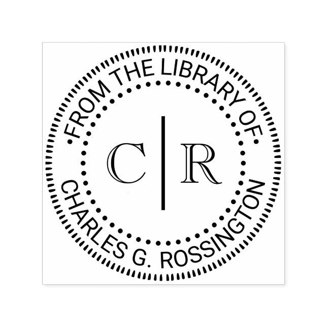 Tampon Auto-encreur 2 Monogramme Initial #2 Vrt Espaceur Bibliothèque  (Design)