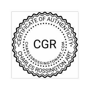 Tampon Auto-encreur 3 Certificat d'Authenticité Initial #6 Nom URL