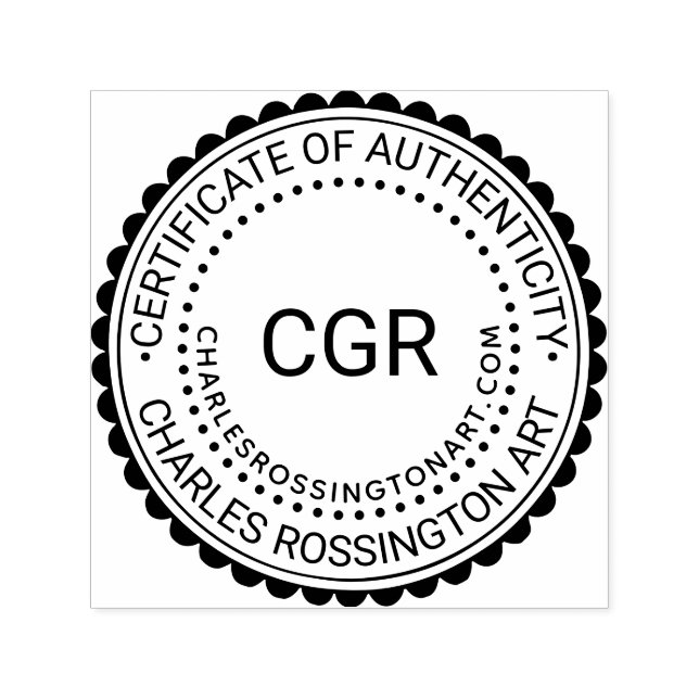 Tampon Auto-encreur 3 Certificat d'Authenticité Initial #7B Nom URL (Design)