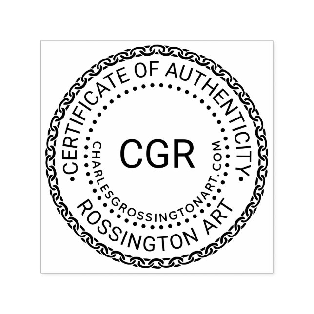 Tampon Auto-encreur 3 Certificat initial d'authenticité #8 Nom URL (Design)