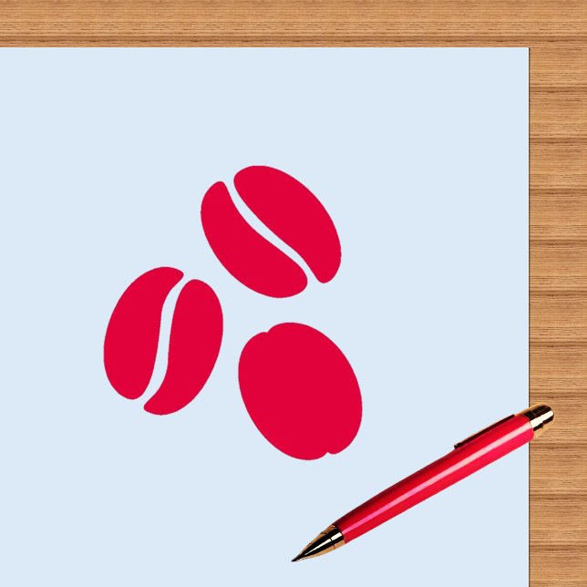 Tampon Auto-encreur 3 Fèves de café Design, café, panier de café, loya (Créateur téléchargé)