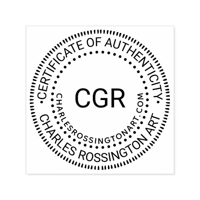 Tampon Auto-encreur 3 Initial “Certificat d'Authenticité” Nom URL (Design)