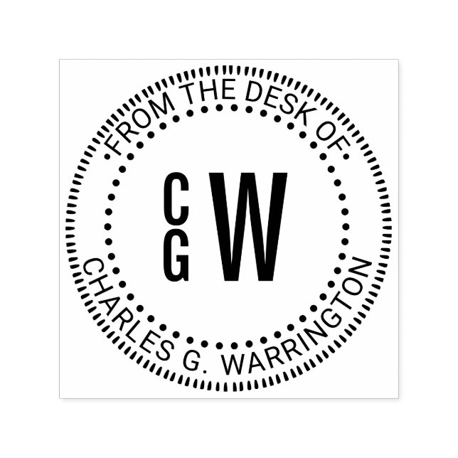 Tampon Auto-encreur 3 Monogramme de lettre initiale Bx De la part de N (Design)