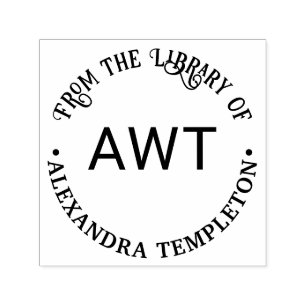 Tampon Auto-encreur 3 Monogramme Initial Du fonds de la bibliothèque d