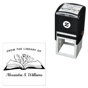 Tampon Auto-encreur À partir de la bibliothèque de votre nom Open Book