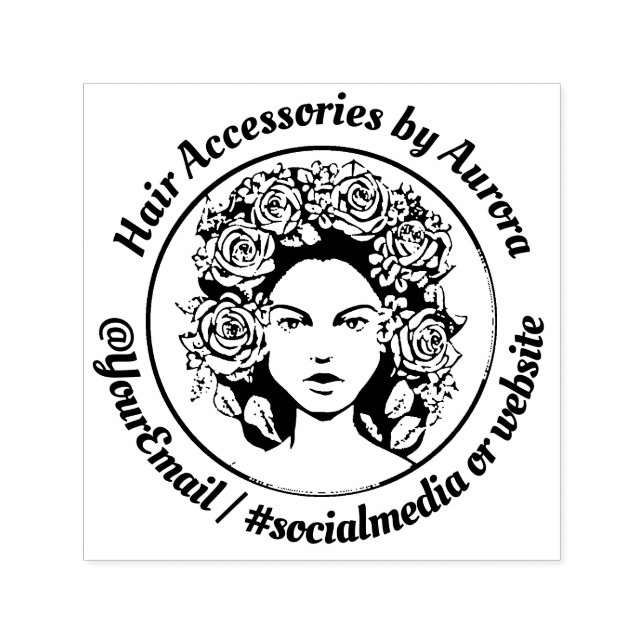 Tampon Auto-encreur Accessoires de cheveux personnalisés Logo pour pet (Design)