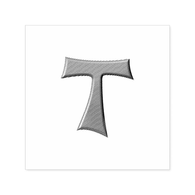Tampon Auto-encreur Acier gris Look Franciscan Tau Cross (Design)