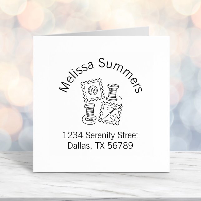 Tampon Auto-encreur Adresse de l'arche d'aiguilles de tissu de passe-t (Créateur téléchargé)