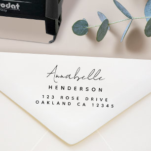Tampon Auto-encreur Adresse de l'expéditeur Moderne minimal élégant
